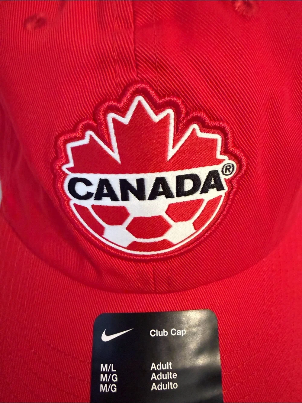 Nike Canada National Team Red Soccer Club Cap Adjustable Unisex Adult Size